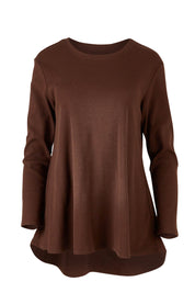 Product shot of the Swing Waffle Top in colour Espresso, from the front