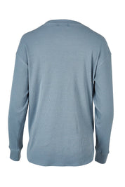 Product shot of the Waffle Weekend Crew in colour Ink (Blue), from the back