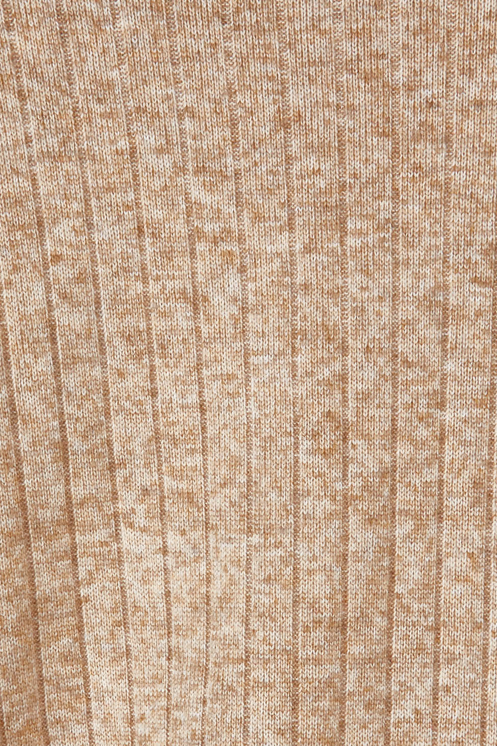 Product shot of the Spliced Cowl Rib Top in colour Coral, detail