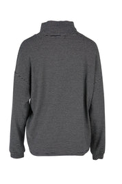 Product shot of the Oversized Loose Cowl Top in colour Black (Black), from the back