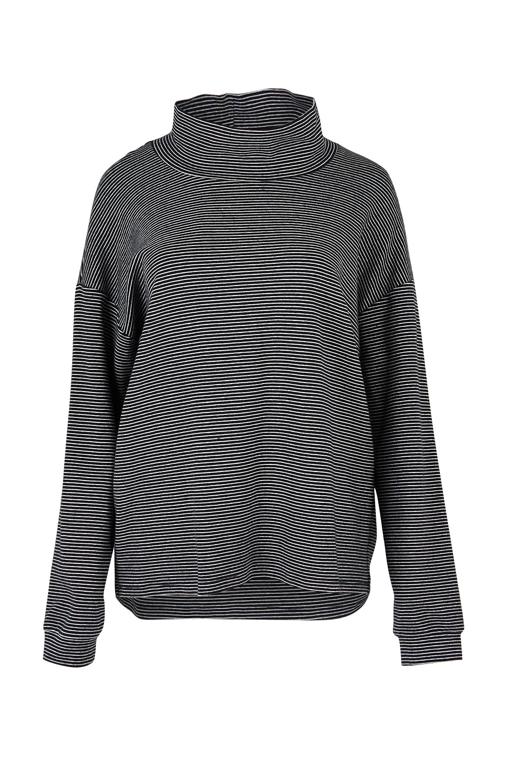Product shot of the Oversized Loose Cowl Top in colour Black (Black), from the front