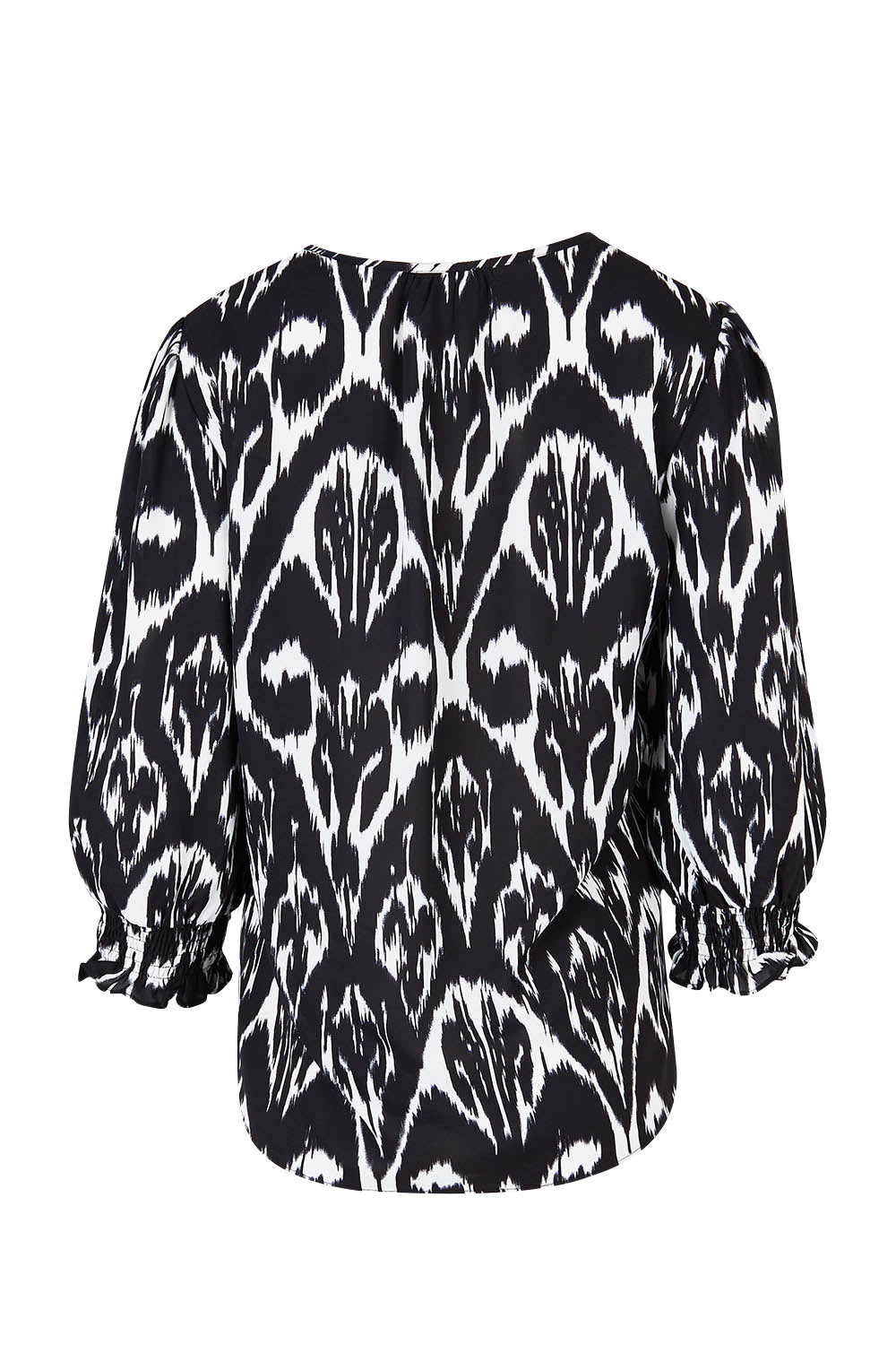 Product shot of the Felicia Top in colour Aztec (Blue), from the back
