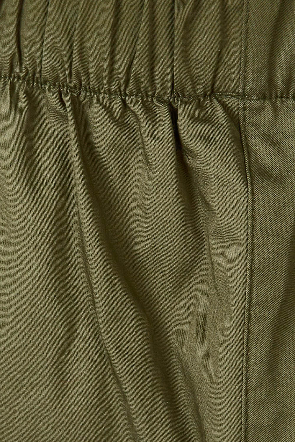 Product shot of the Cotton Cargo Pant in colour Khaki (Green), detail