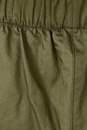 Product shot of the Cotton Cargo Pant in colour Khaki (Green), detail