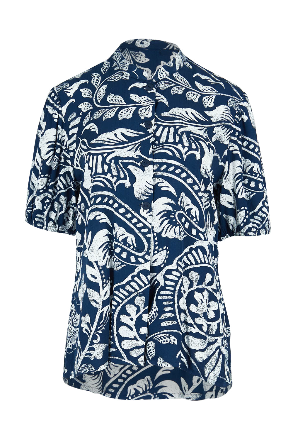 Product shot of the Poet Shirt in colour Navywhite (Blue), from the front