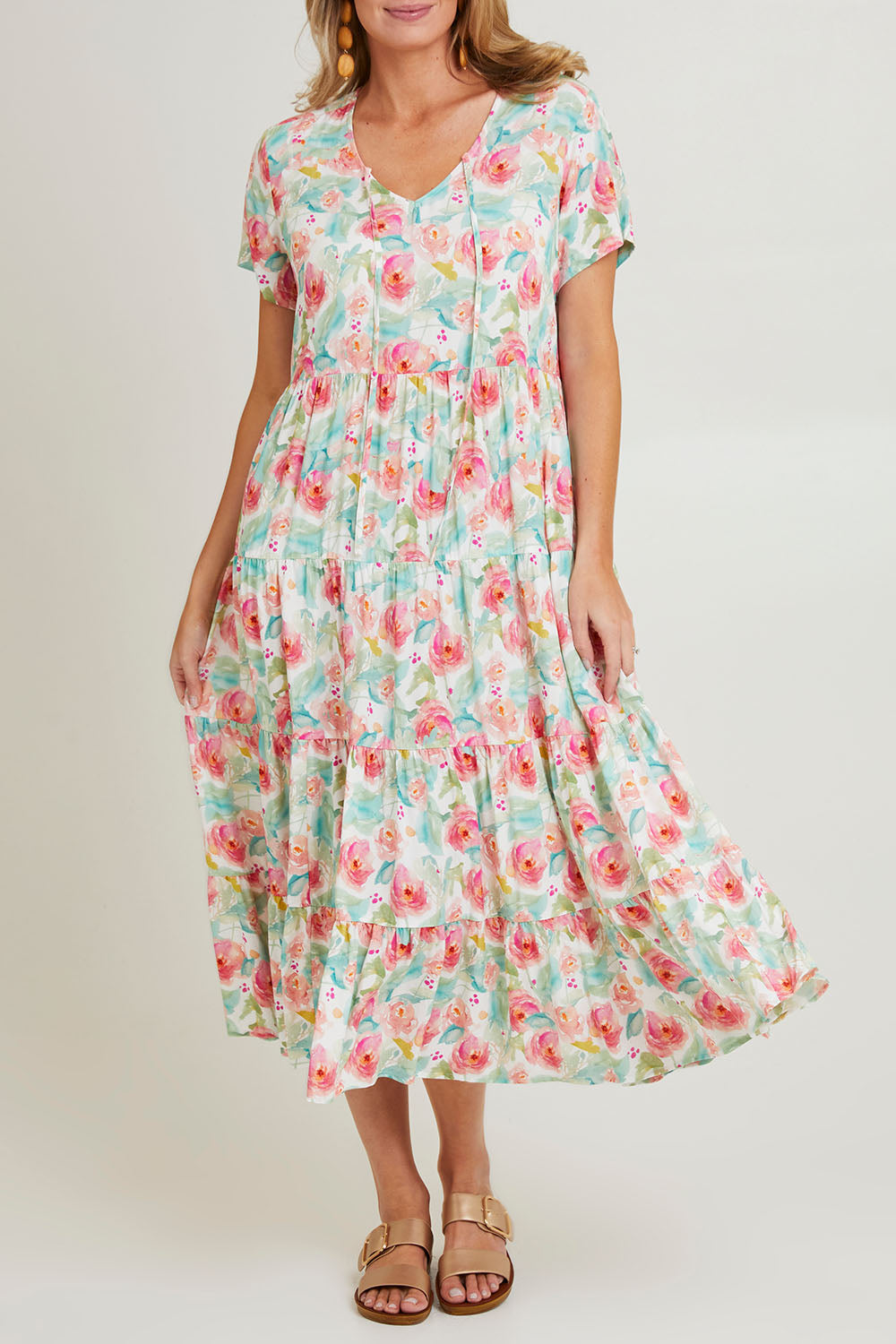 Preloved Tier Garden Dress - Mint