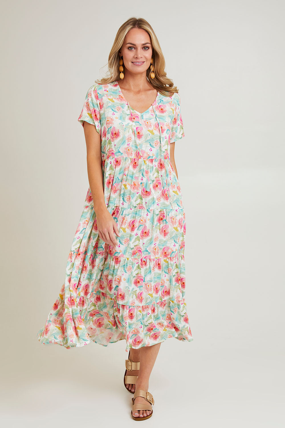 Preloved Tier Garden Dress - Mint