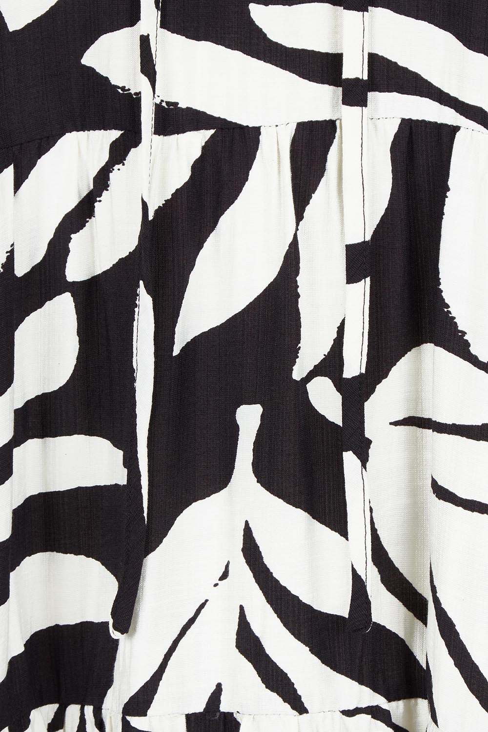 Product shot of the Tier Garden Dress in colour Black (Black), detail