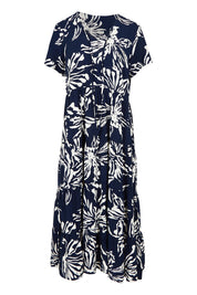 Product shot of the Tier Garden Dress in colour Navy (Blue), from the front