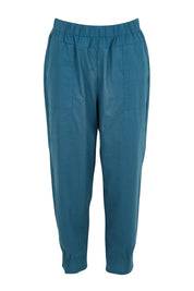 Product shot of the Cotton Linen Comfort Pant – Ink in colour Ink, from the front
