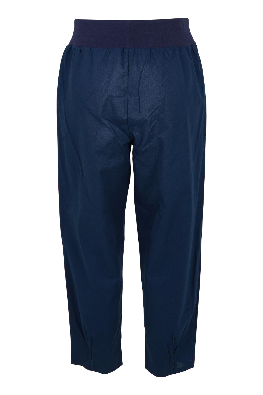 Product shot of the Cotton Linen Comfort Pant in colour Navy (Blue), from the back