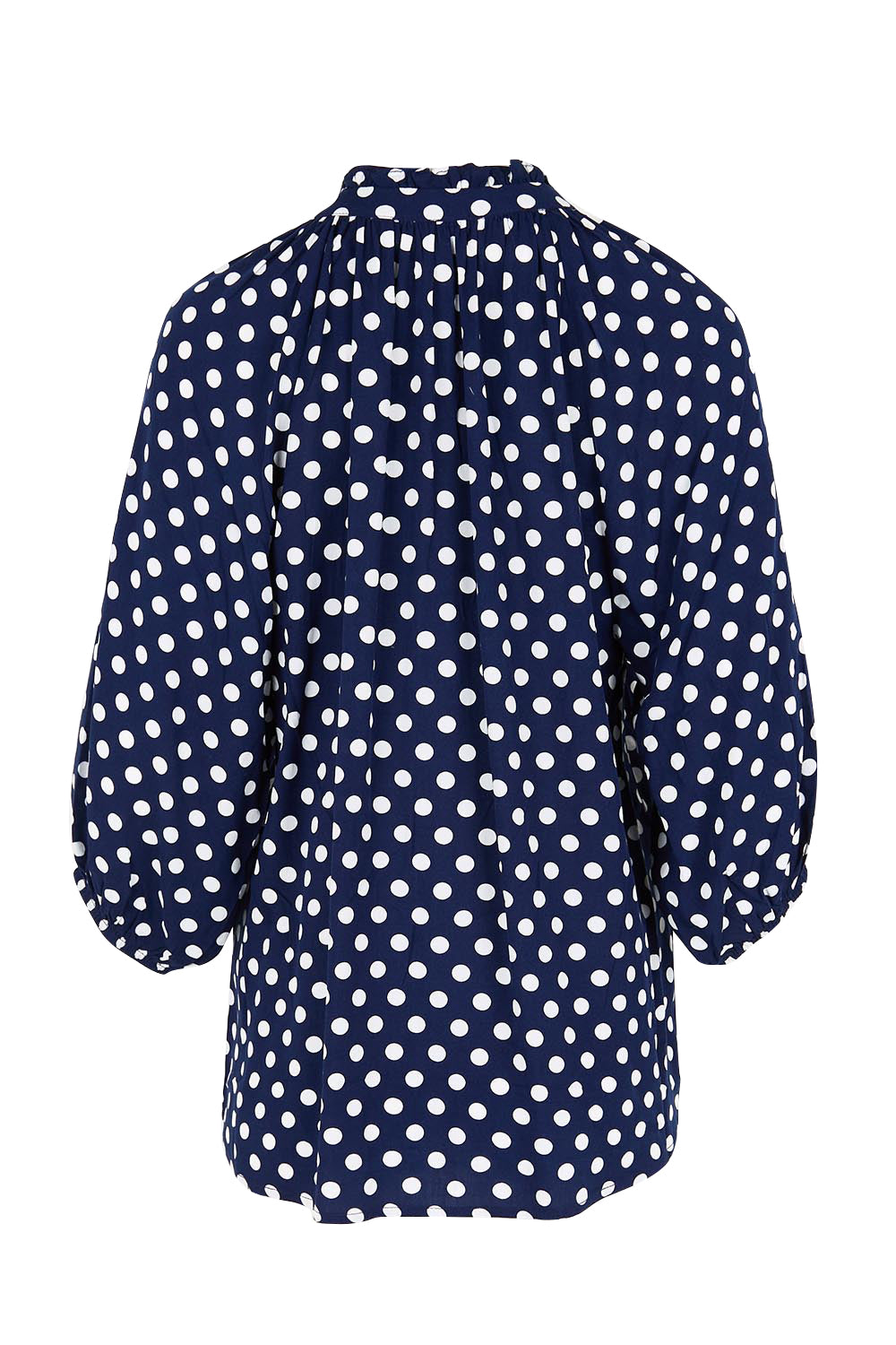 Product shot of the Relaxed Print Top – Navywhite in colour Navywhite, from the back