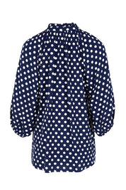 Product shot of the Relaxed Print Top – Navywhite in colour Navywhite, from the back