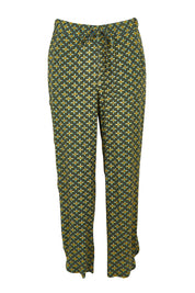 Product shot of the Java Crop Pant in colour Teal (Green), from the front