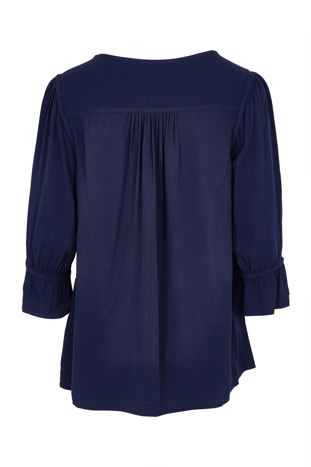 Product shot of the Floriana Core Top in colour Navy (Blue), from the back