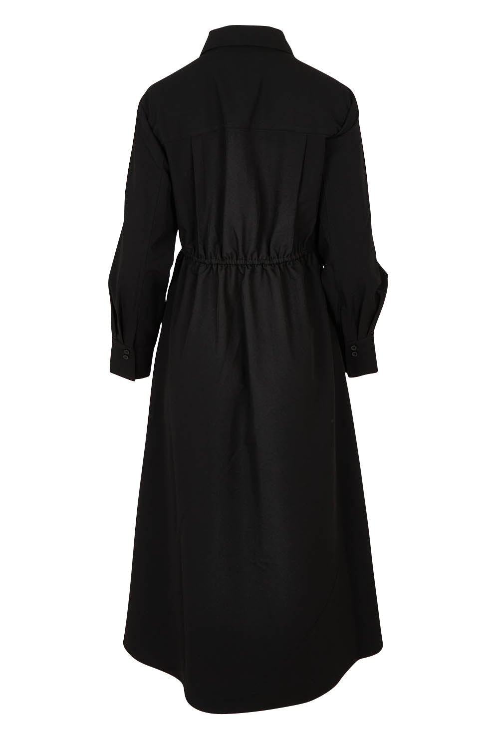 Product shot of the Soft Fluid Dress in colour Black (Black), from the back