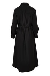 Product shot of the Soft Fluid Dress in colour Black (Black), from the back