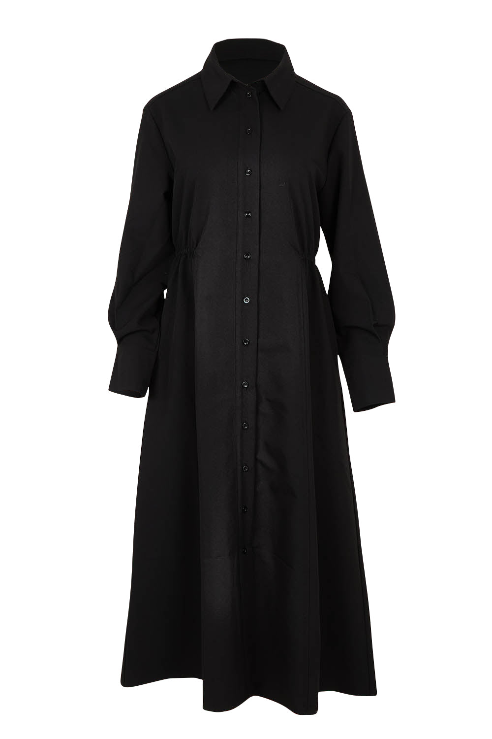 Product shot of the Soft Fluid Dress in colour Black (Black), from the front