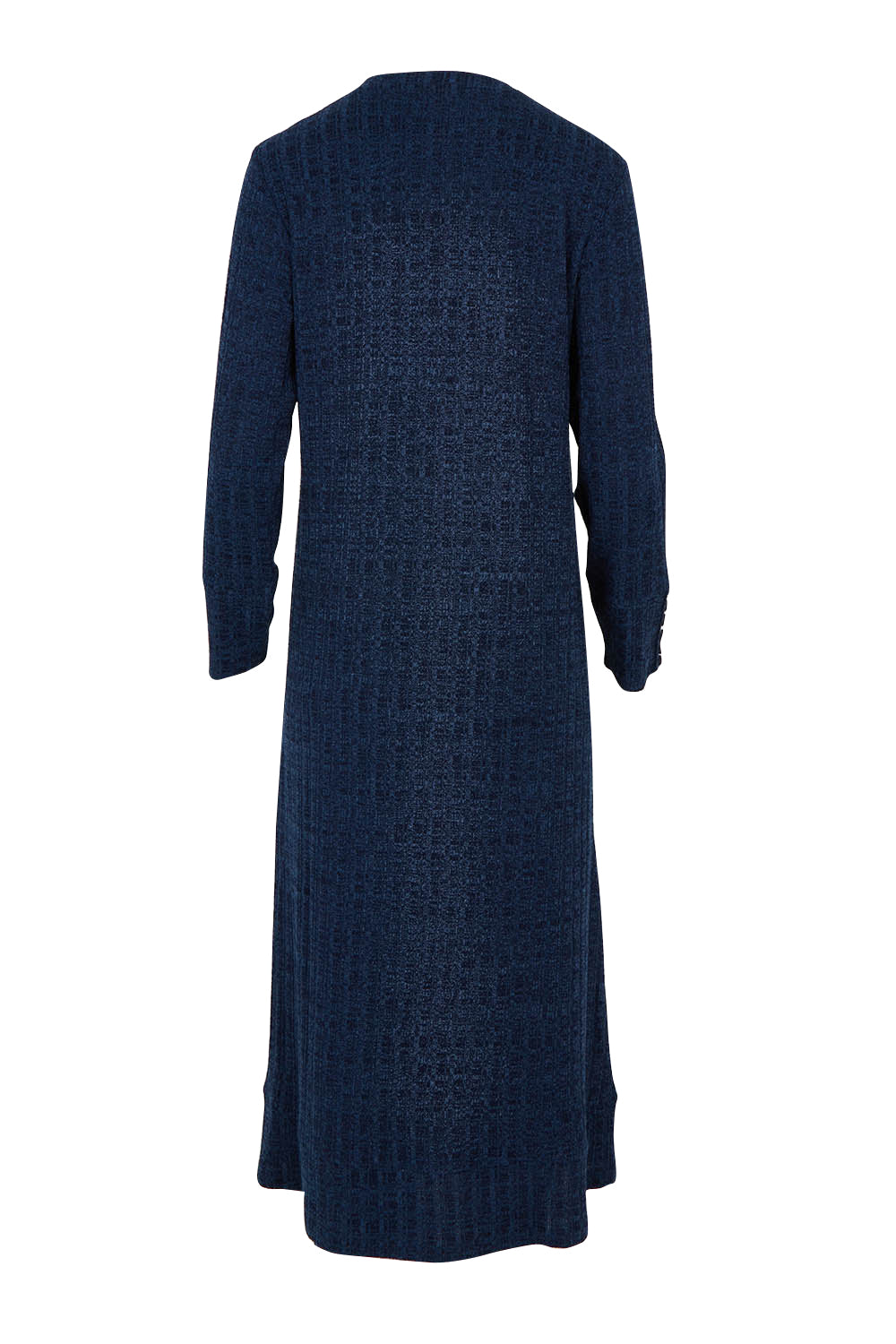 Product shot of the Knit Core Dress in colour Navy (Blue), from the back