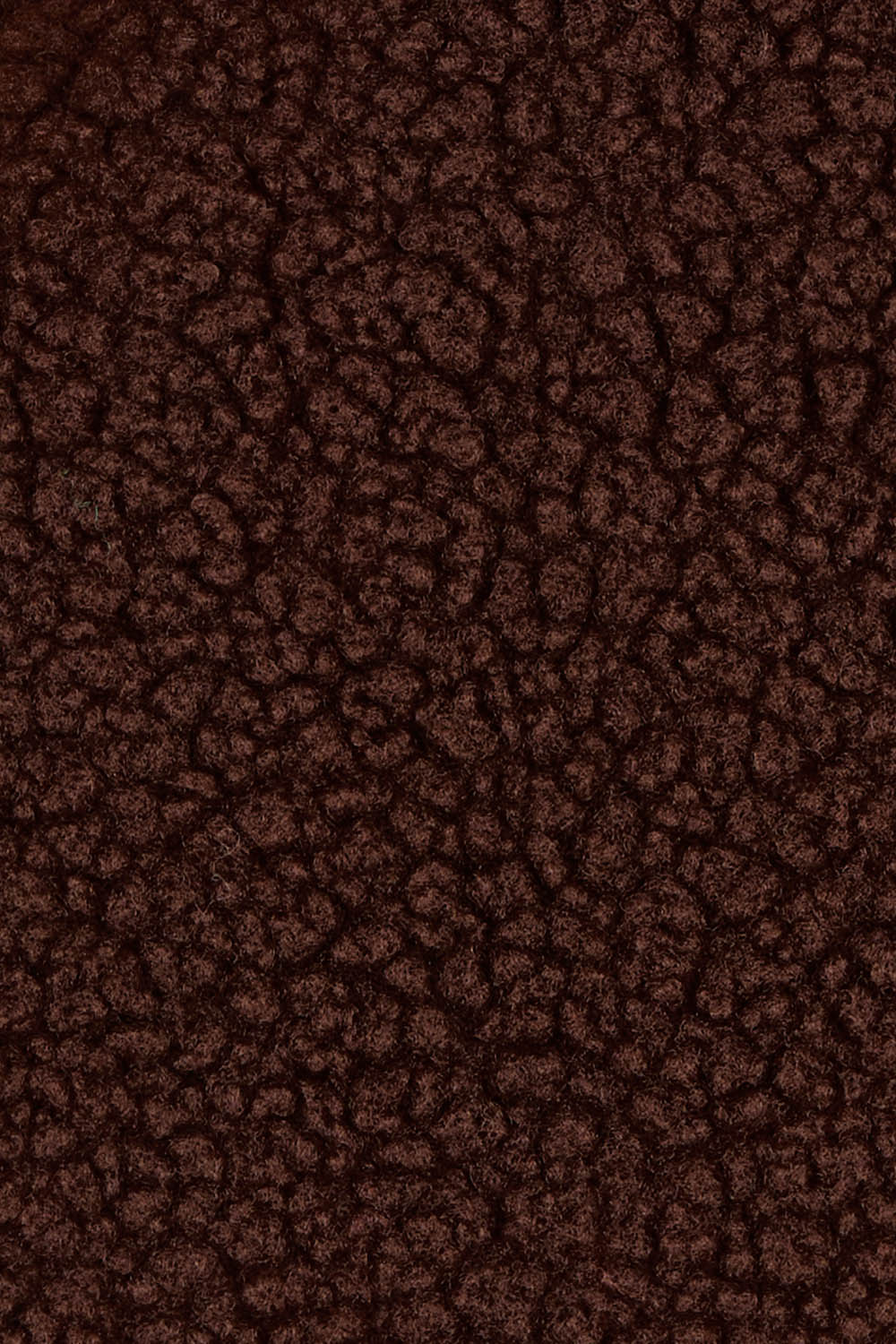 Product shot of the Teddy Zippy Jacket in colour Choc, detail