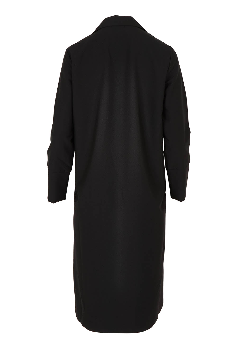 Product shot of the Fluid Longline Jacket in colour Black (Black), from the back