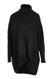 Polo Tunic Knit Jumper – Black