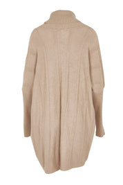 Product shot of the Polo Tunic Knit Jumper in colour Sand, from the back