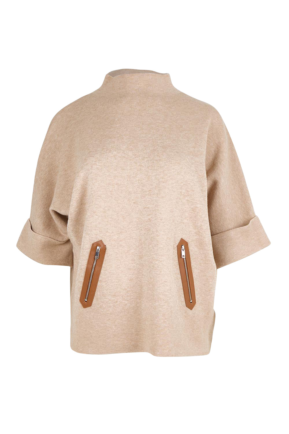 Polo Tunic Knit Jumper – Beige