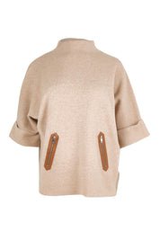 Polo Tunic Knit Jumper – Beige