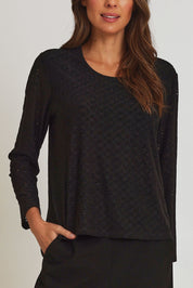 Preloved Lace Broderie Top - Black