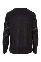 Preloved Lace Broderie Top - Black