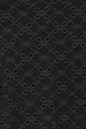 Product shot of the Lace Broderie Top in colour Black (Black), detail