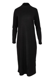 Product shot of the Rib Dress in colour Black (Black), from the front