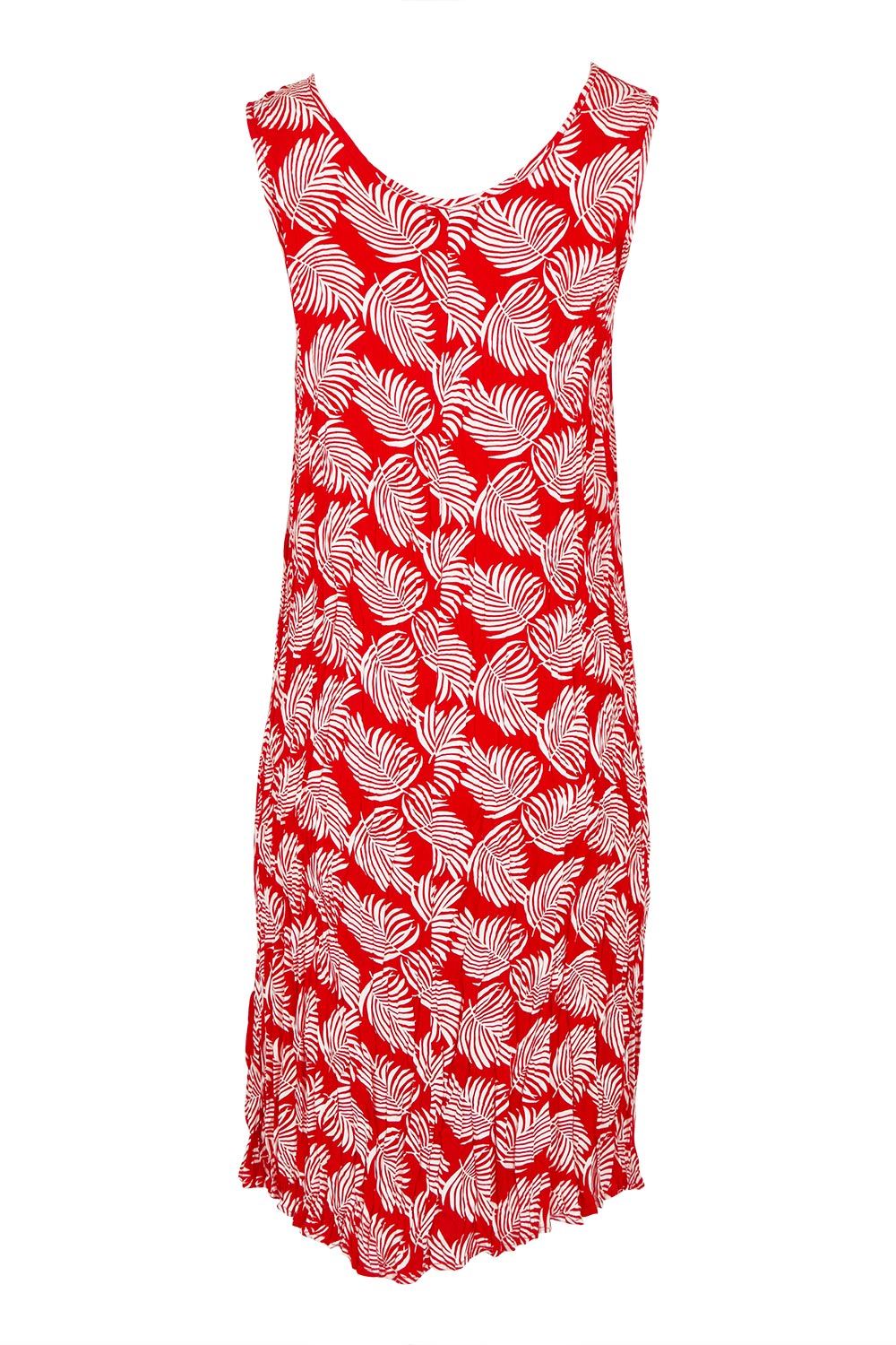 Product shot of the Summer Sands Sleeveless Dress in colour Red (Red), from the back