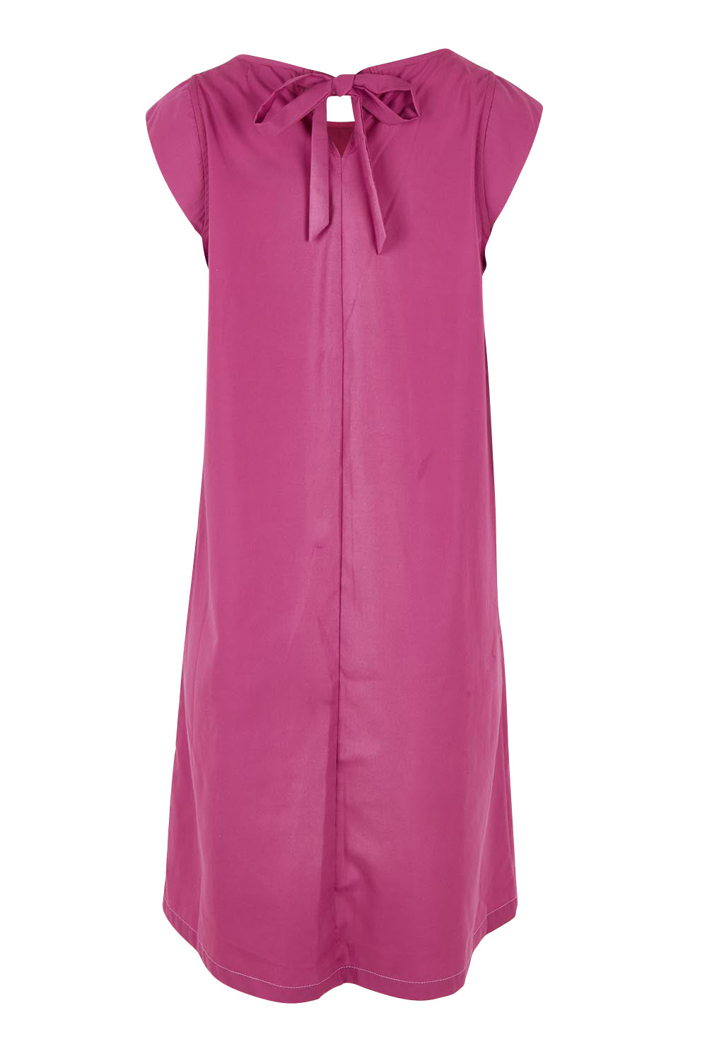 Product shot of the Get Smart Cotton Blend Dress in colour Berry (Pink), from the back