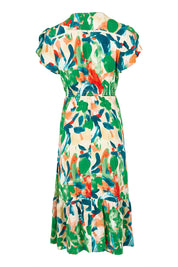 Product shot of the Jilly Dress in colour Green (Green), from the back