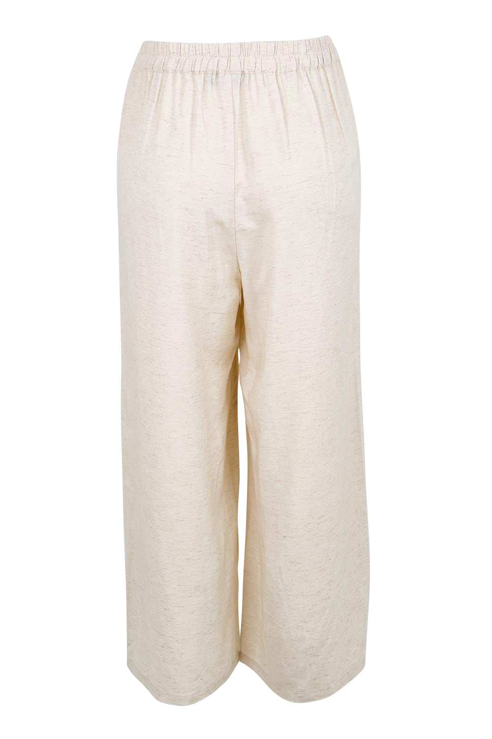Product shot of the Linen Shores Pant – Sand in colour Sand, from the back