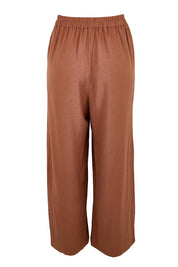 Product shot of the Linen Shores Pant – Toffee in colour Toffee, from the back