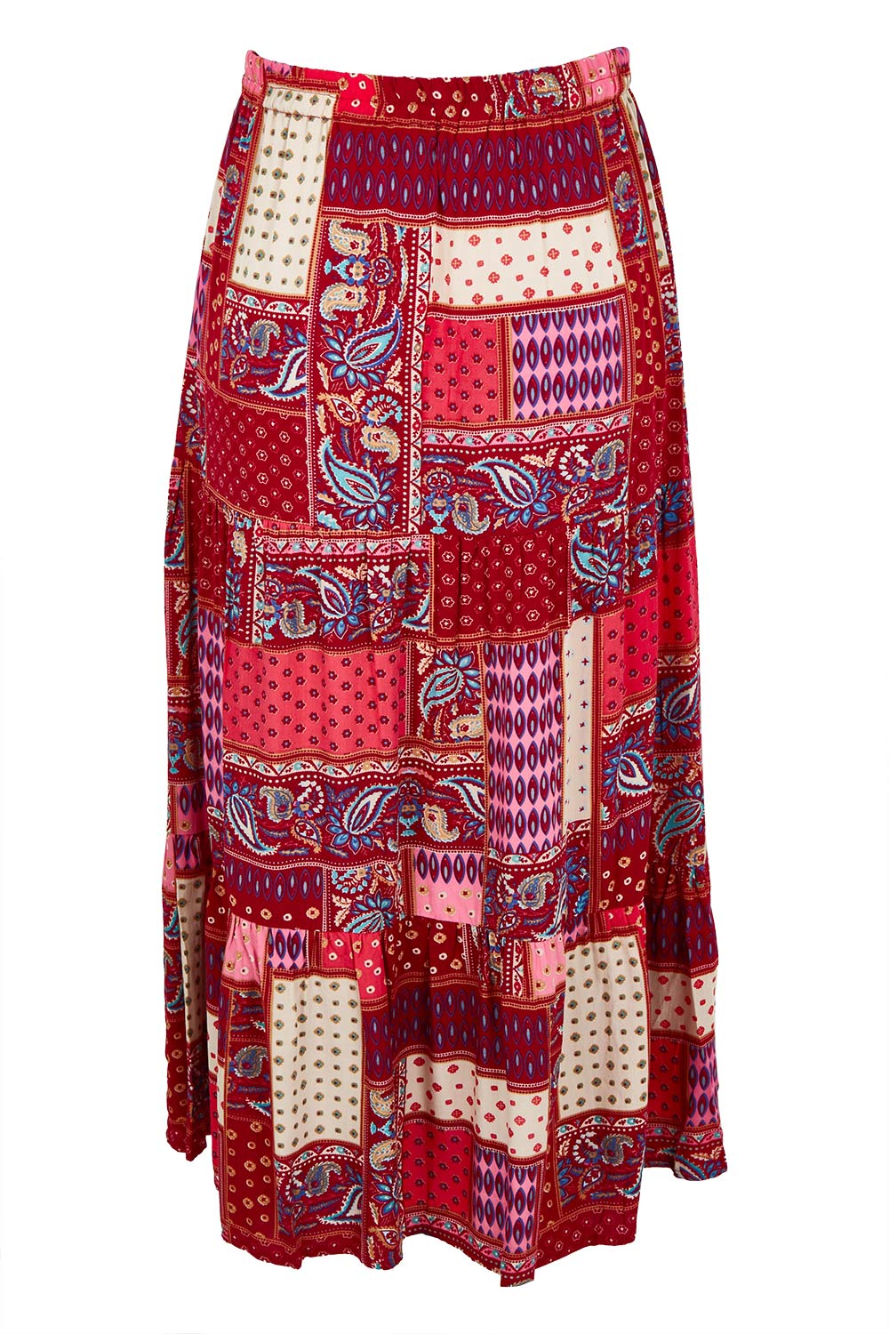 Product shot of the Print Skirt in colour Pink (Pink), from the back