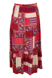 Product shot of the Print Skirt in colour Pink (Pink), from the back