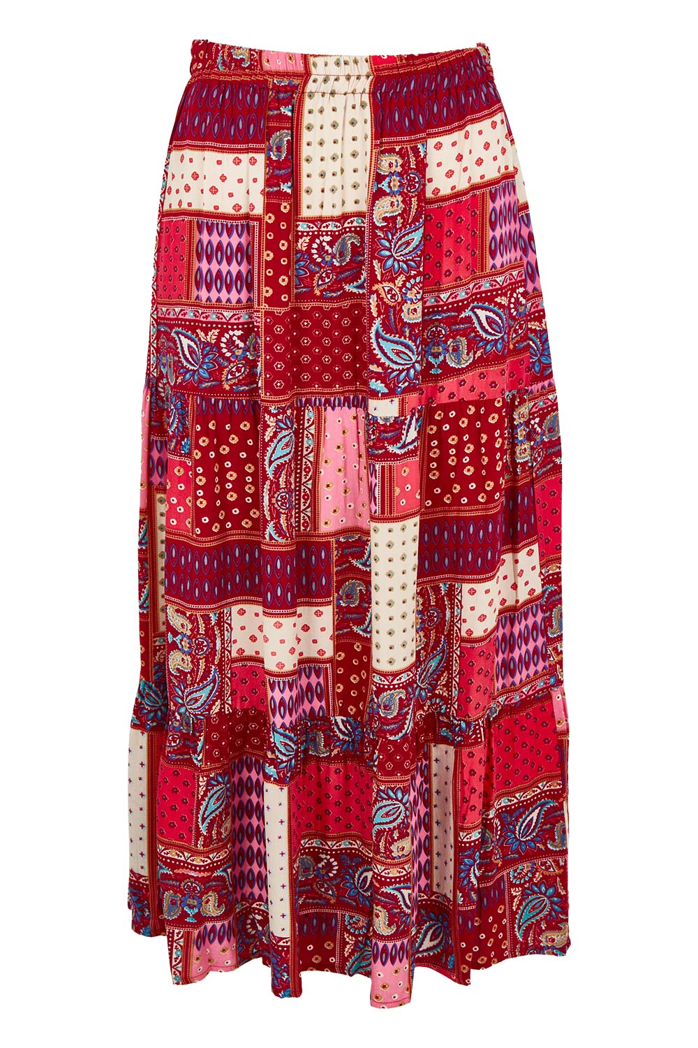 Product shot of the Print Skirt in colour Pink (Pink), from the front