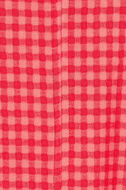 Product shot of the Victoria Textured Cotton Blend Top in colour Coral (Pink), detail