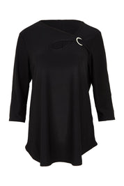 Product shot of the Ring Top in colour Black (Black), from the front