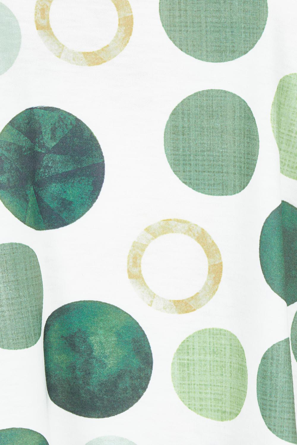 Product shot of the Spotty Dotty Cap Sleeve Top in colour Whitegrn (Green), detail