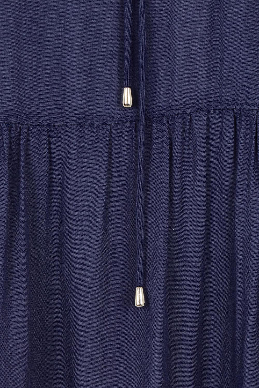 Product shot of the Jessie Dress in colour Navy (Blue), detail