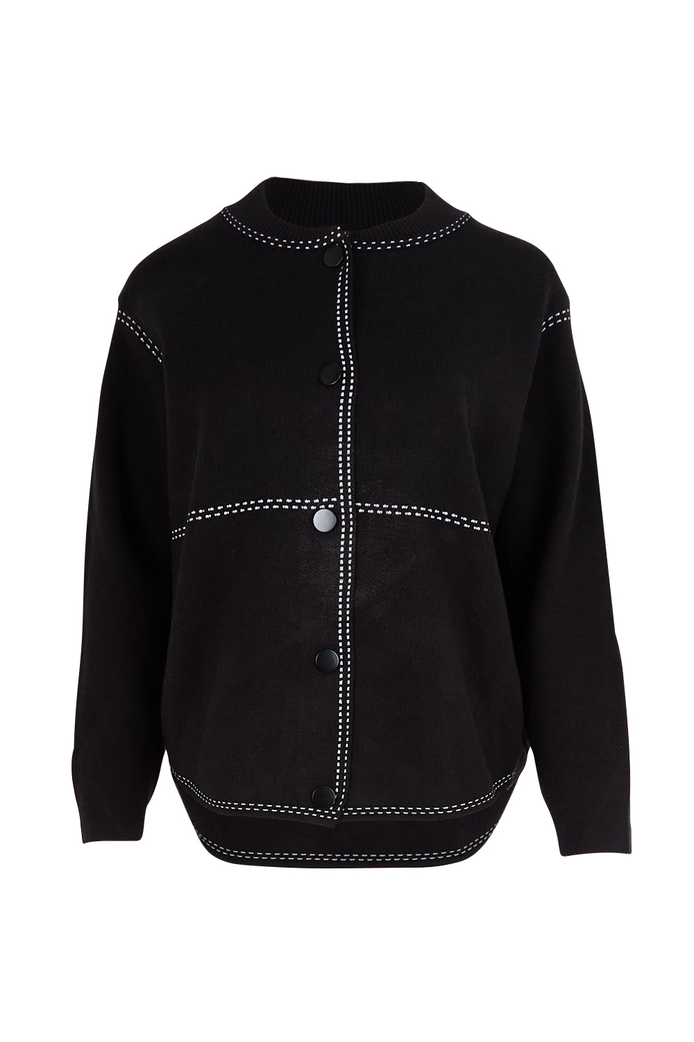 Contrast Stitch Cardy – Black