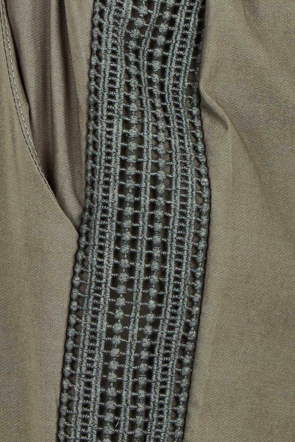 Product shot of the Stretch Jeanie Pant in colour Khaki (Green), detail