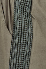 Product shot of the Stretch Jeanie Pant in colour Khaki (Green), detail