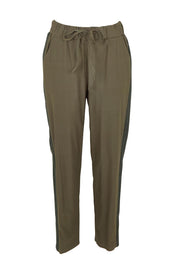 Product shot of the Stretch Jeanie Pant in colour Khaki (Green), from the front