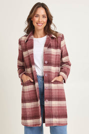 Check Coat – Pink